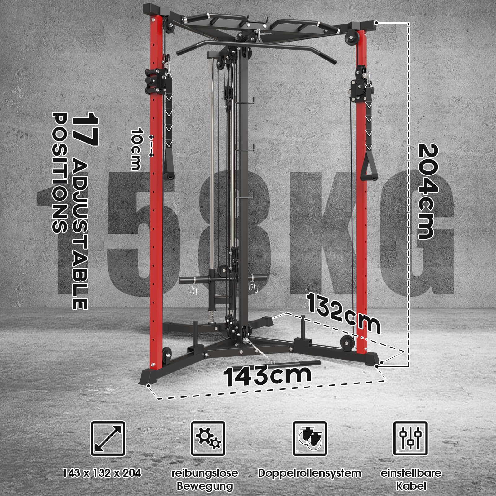 ZERELEK Cable Crossover Machine with Pull-Up Bar