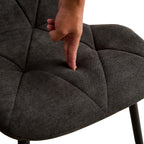 DEYARNA HOME Set of 4 Modern Fabric Dining Chairs with Metal Legs