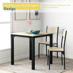 LERFAN Retro 3 Seater Dining Set with Square Table