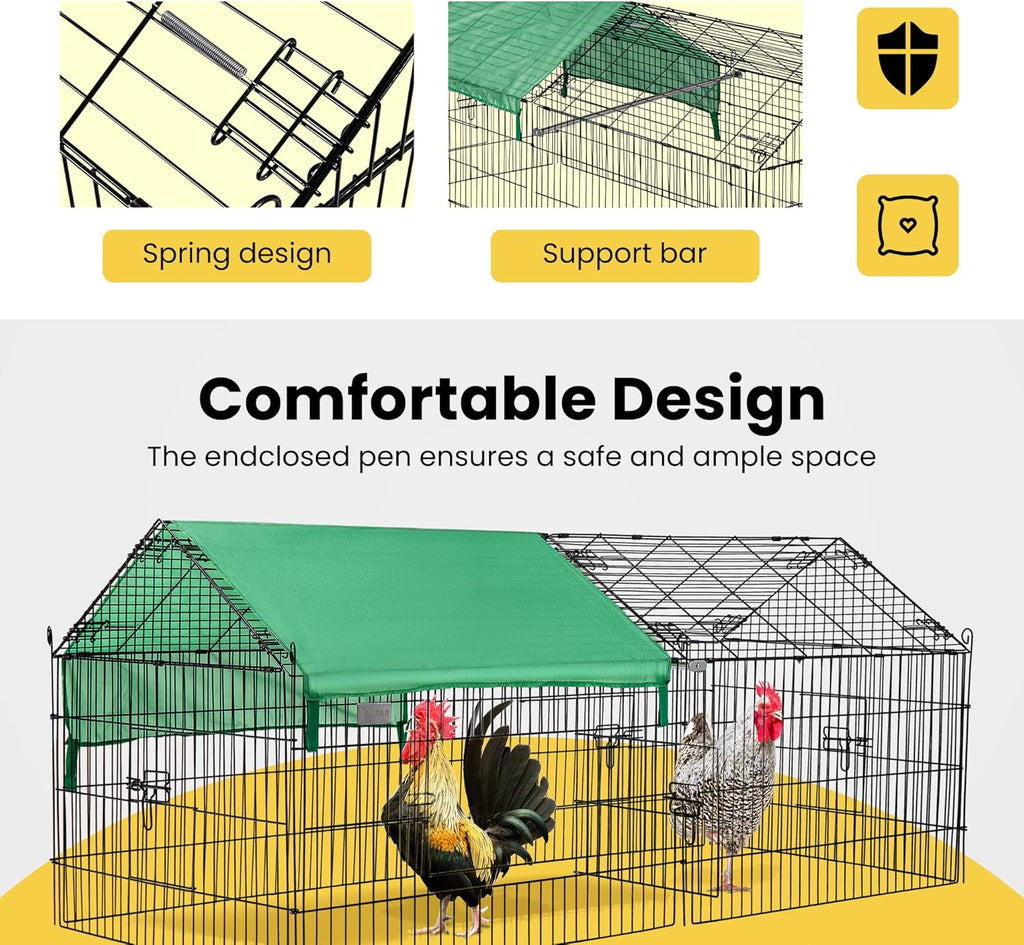 DEStar Foldable Metal Chicken Coop Enclosure - 181cm x 77cm