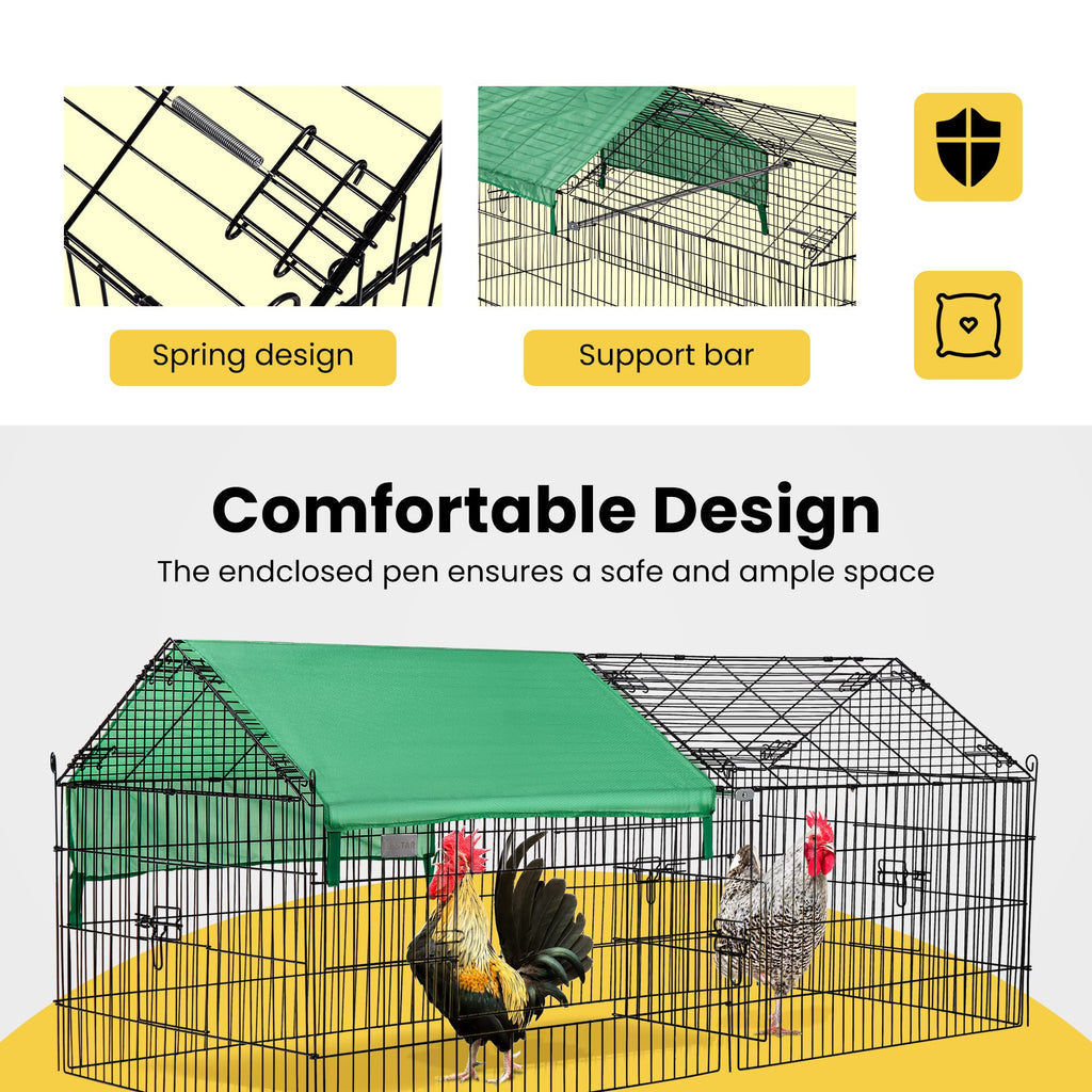 DEStar Foldable Outdoor Metal Coop Cage for Small Pets