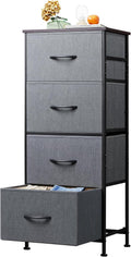 WLIVE Fabric Chest of Drawers with 4 Drawers - Dark Grey