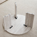 JZGORC Set of 2 White Imitation Travertine Coffee Tables