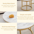 JZGORC Set of 2 Stackable Coffee Tables with Marble Pattern