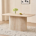 HJhomeheart Rectangular Dining Table - Yellow Travertine