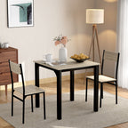 Retro dining room group with a square table and two chairs from LERFAN, suitable for small spaces