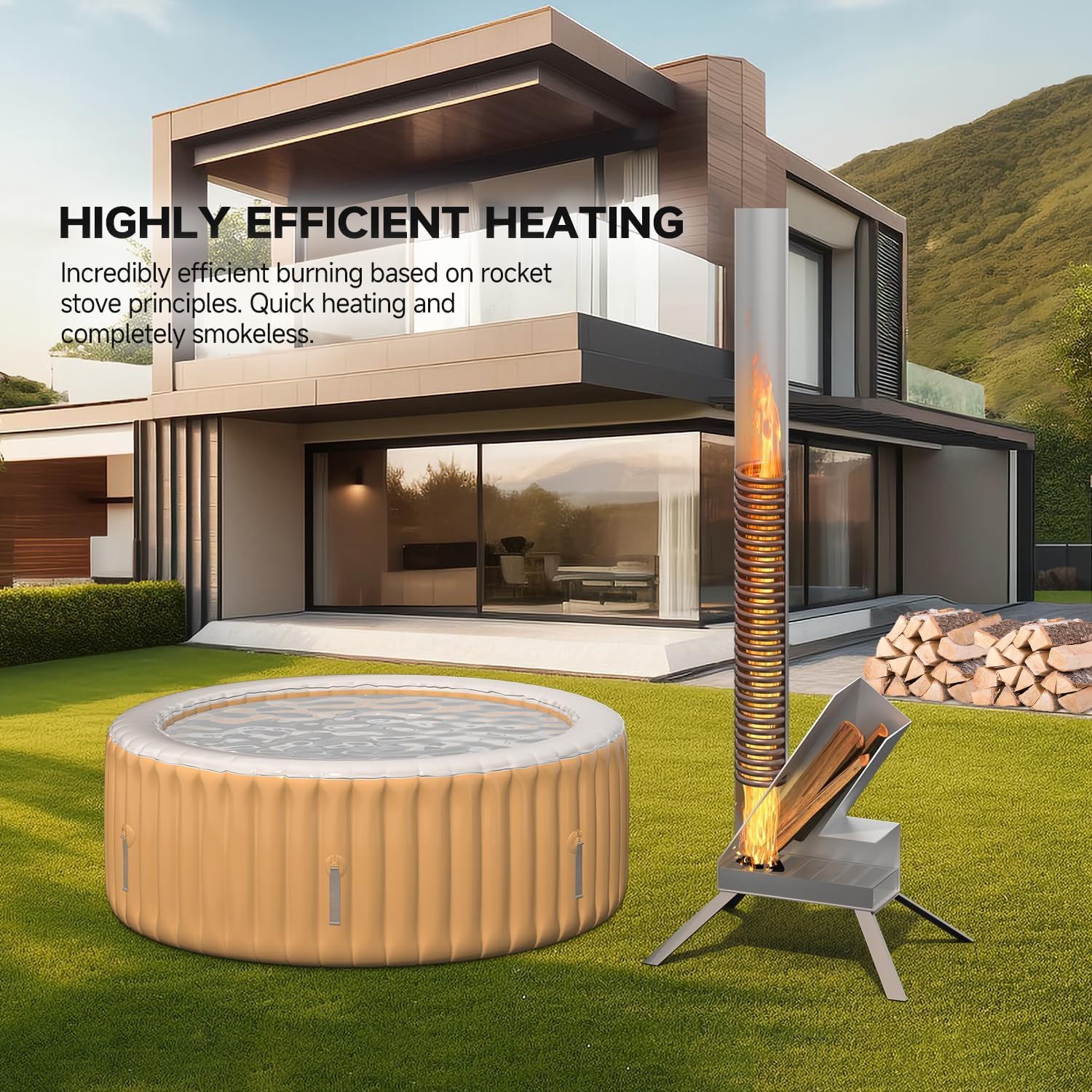 FanceSwim Outdoor Wood Burning Heater for Hot Tub