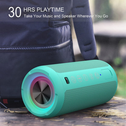 Sleek Waterproof Bluetooth Speaker with LED Lights – Immersive Sound for Outdoor and Indoor Adventures