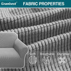 Granbest High Stretch Sofa Cover for 2 Seater in Light Gray