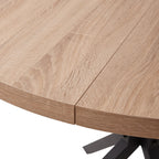 GrandCA HOME Round Dining Table for 4-6 People, Light Wood Grain