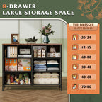 WLIVE 8 Drawer Fabric Dresser with Wood Top