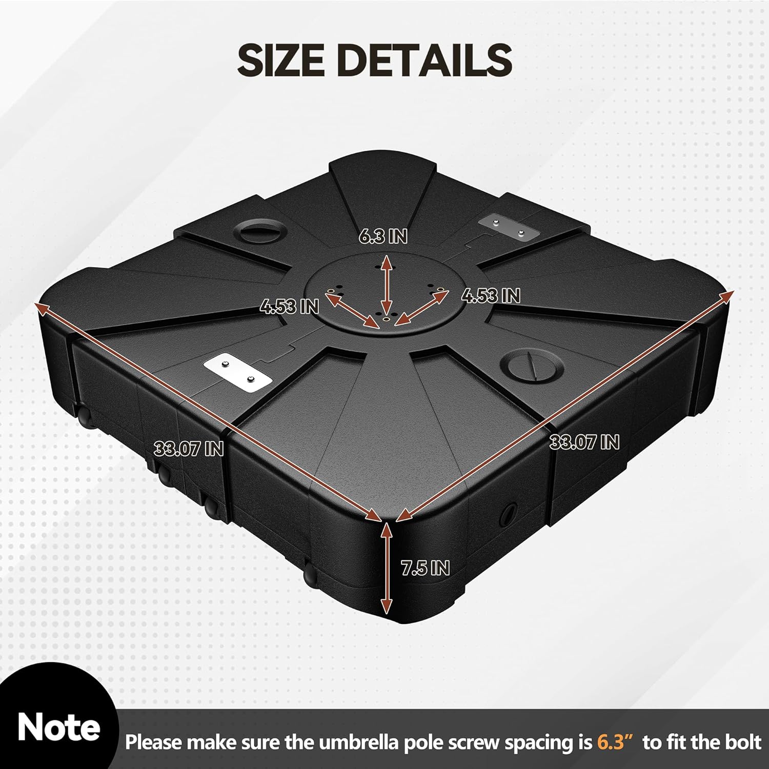 MONDAWE 308 lbs Cantilever Umbrella Base with Wheels - Wheeled