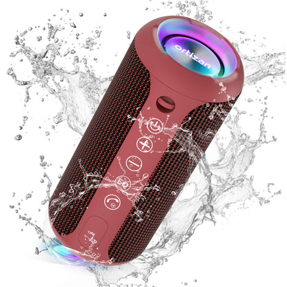 Sleek Waterproof Bluetooth Speaker with LED Lights – Immersive Sound for Outdoor and Indoor Adventures