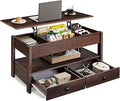 WLIVE Lift Top Coffee Table with Storage - Espresso