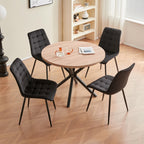 GrandCA HOME Round Dining Table for 4-6 People, Light Wood Grain