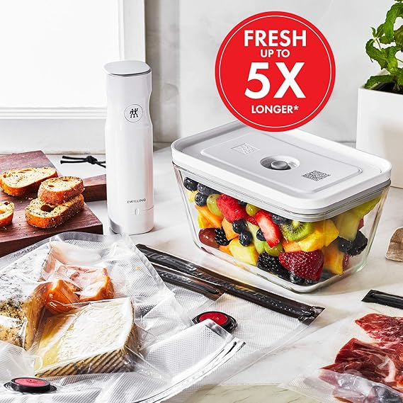 Fresh & Save Vacuum Sealer Starter Set – Airtight Food Storage with Glass Containers & Sous Vide Bags