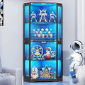 BROTTAR Lighted Corner Display Cabinet with Glass Doors - Black