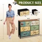 WLIVE 8 Drawer Fabric Dresser with Wood Top