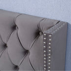HAINEW Chesterfield Style Upholstered Bed with Hydraulic Storage