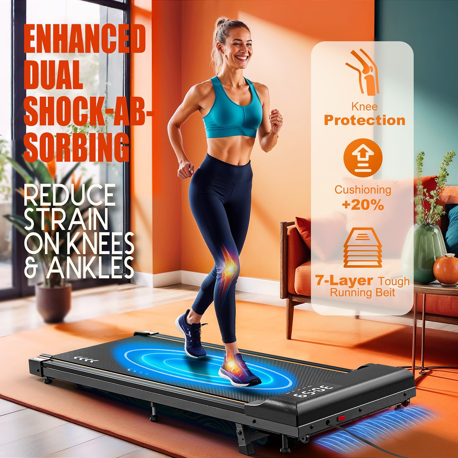 MettleMatic TW1 Walking Pad Treadmill with Incline and Remote