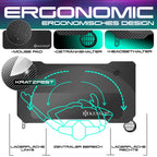 KESSER Gaming Table LED 100cm x 60cm | Z-Shape Desk | Ergonomic
