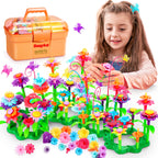 COOLJOYA Flower Garden Toy Set with colorful flowers, butterflies, and stems for creative play
