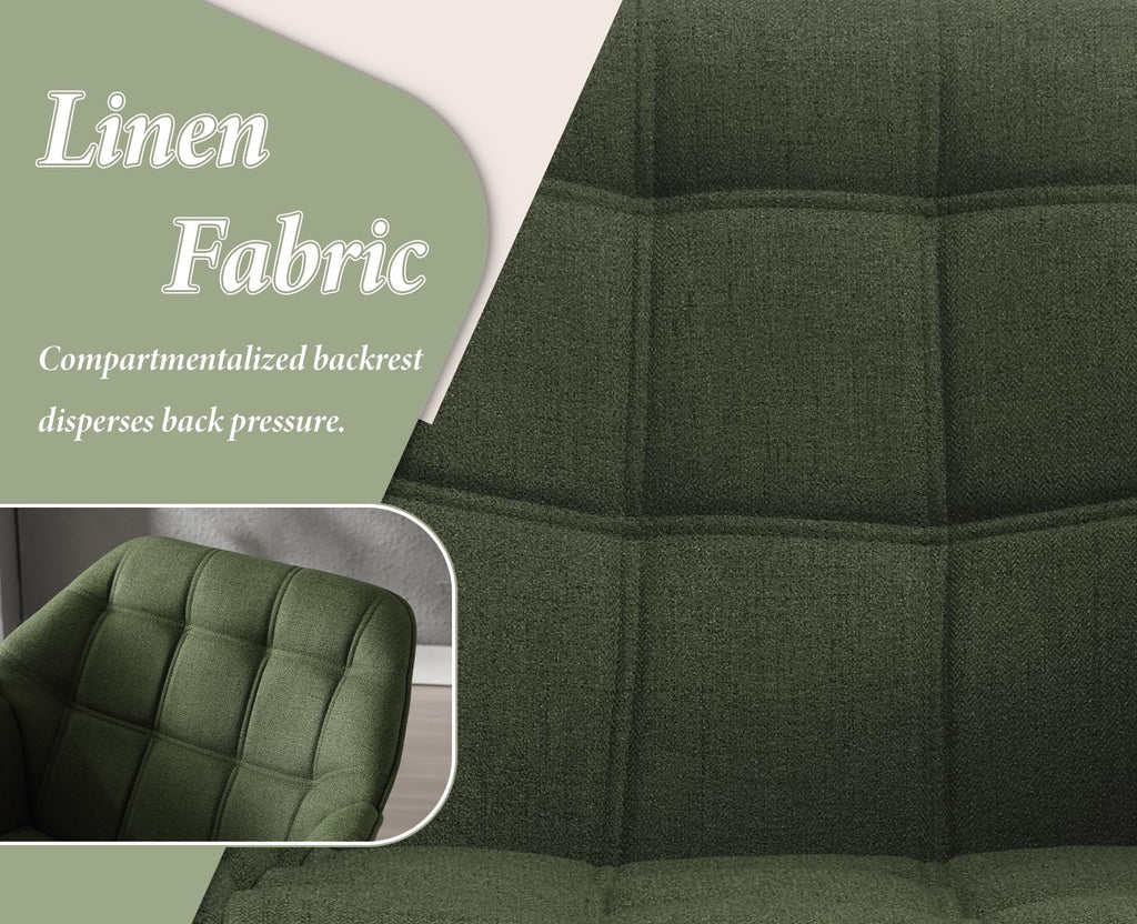 chairus Set of 2 Modern Linen Upholstered Armchairs with Wooden Legs