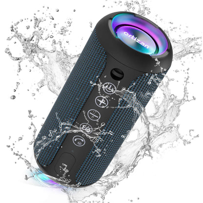 Sleek Waterproof Bluetooth Speaker with LED Lights – Immersive Sound for Outdoor and Indoor Adventures