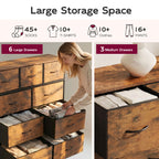 WLIVE 9-Drawer Fabric Storage Tower with Wood Top