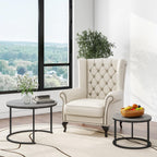 HOJINLINERO Modern Round Coffee Table Set of 2