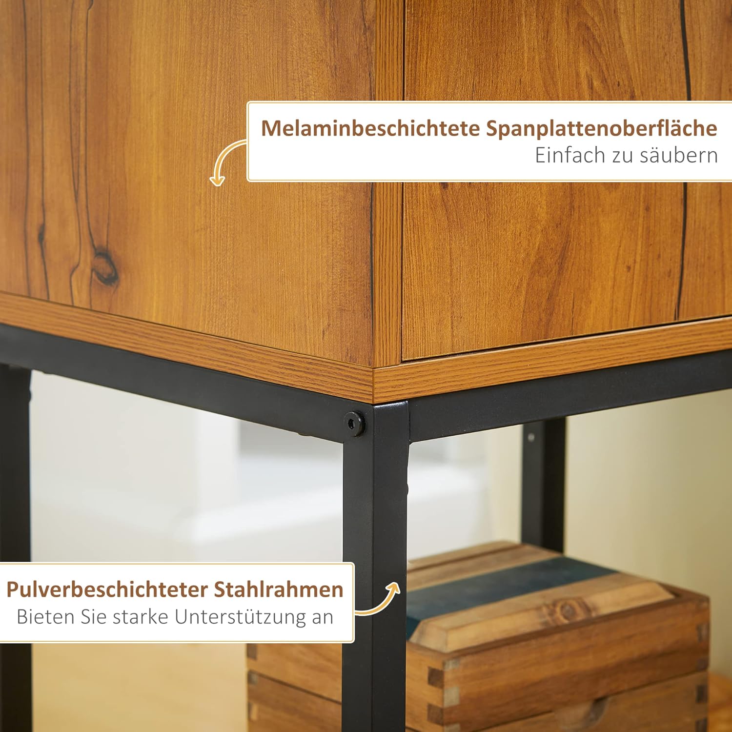 HOMCOM Console Table with Cupboard, Modern Design