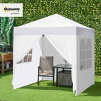 Outsunny Waterproof Pop-Up Folding Gazebo with 4 Side Walls