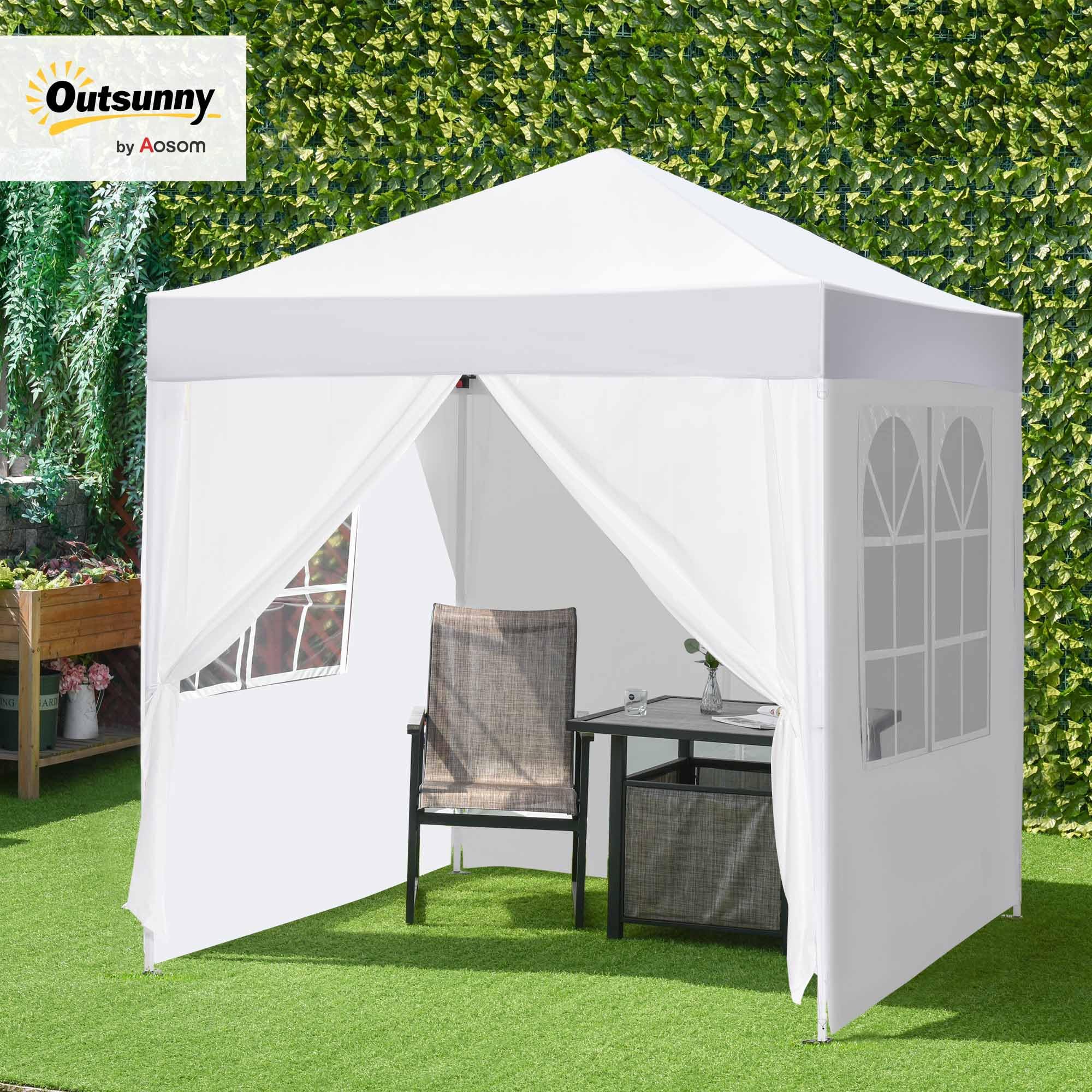 Outsunny Waterproof Pop-Up Folding Gazebo with 4 Side Walls