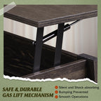WLIVE Espresso Lift Top Coffee Table with Storage