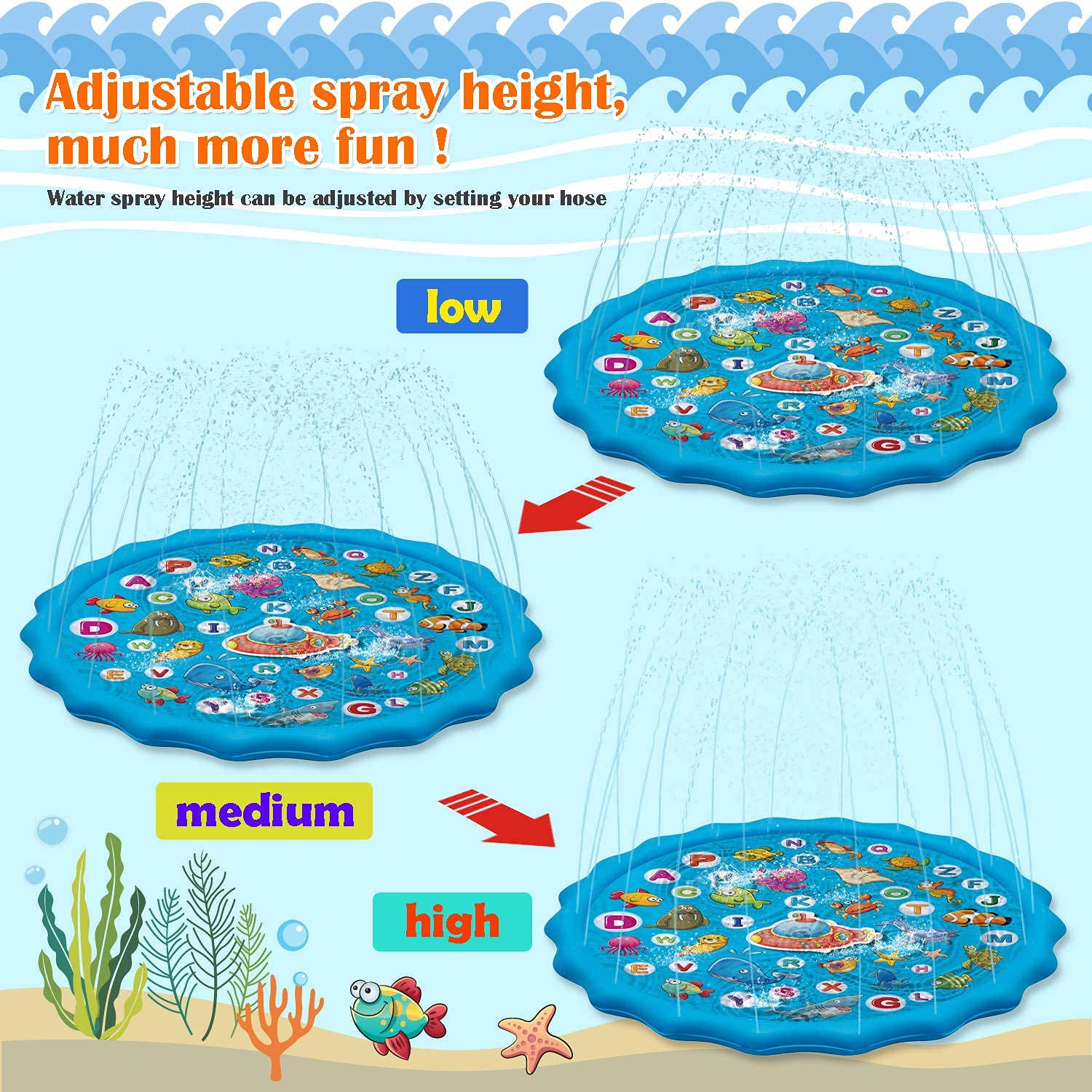 Paochocky Kids Splash Pad Sprinkler Play Mat