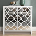Galano Iris sideboard with 2 acrylic mirror doors, modern design, white color