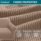 Granbest High Stretch 2 Seater Sofa Cover in Sand