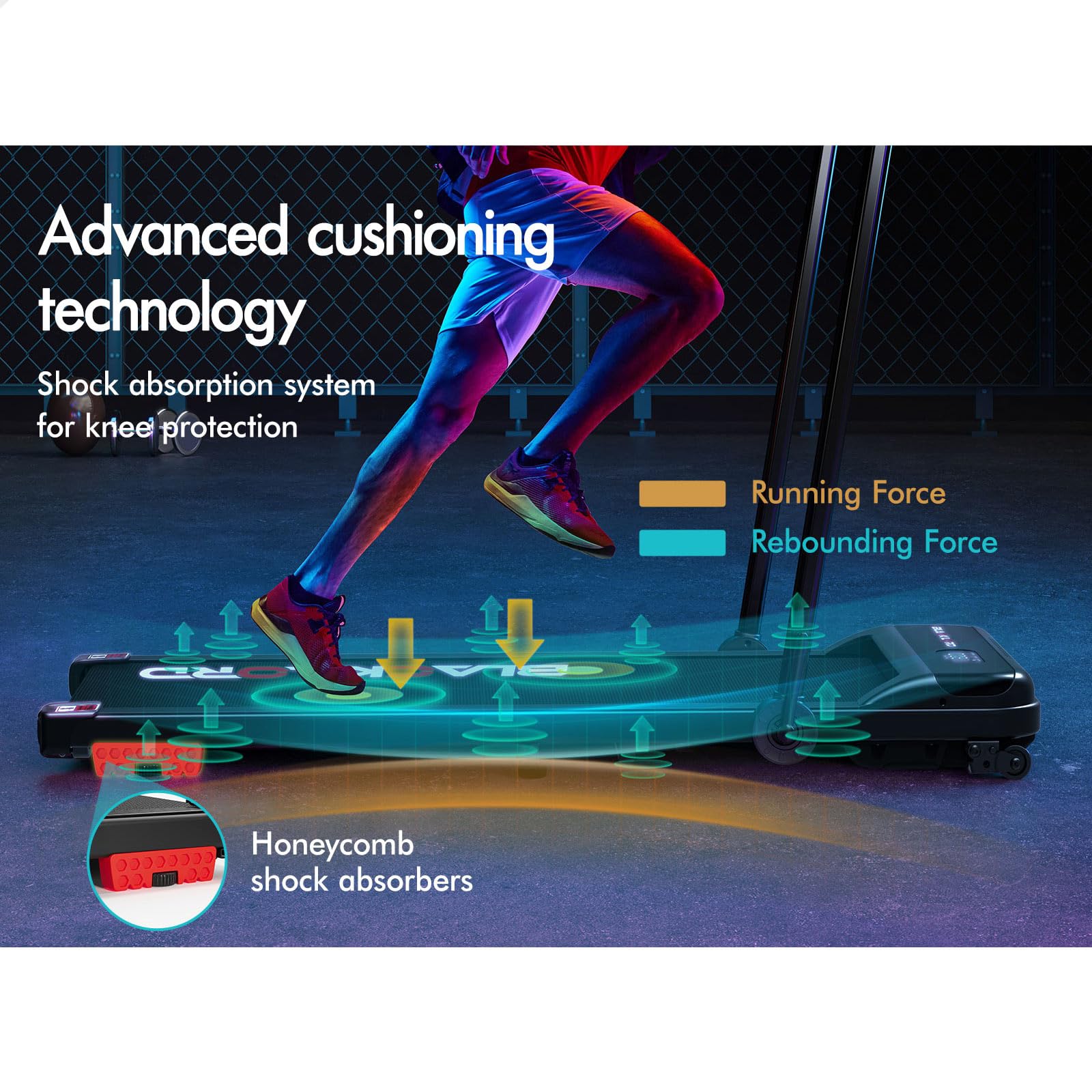 BLACK LORD Under Desk Treadmill with 2-Level Incline