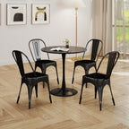 HJhomeheart Vintage Style Stackable Metal Dining Chairs Set of 4