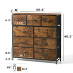 WLIVE 9-Drawer Fabric Storage Tower with Wood Top