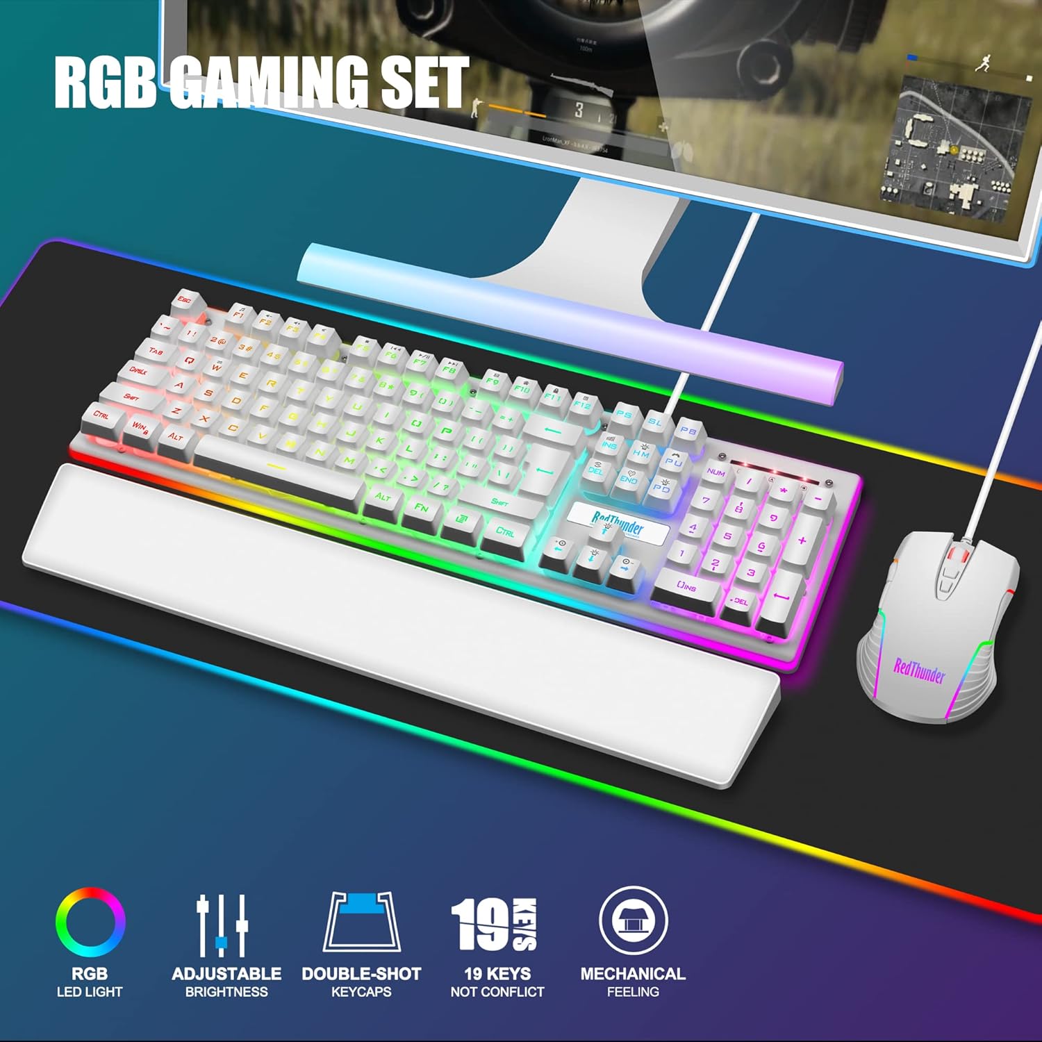 RedThunder K10 Wired Gaming Keyboard and Mouse Combo
