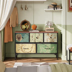 WLIVE 5-Drawer Fabric Dresser with Storage Bins