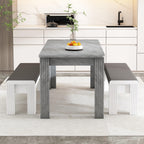 soges Grey 46 Inch Rectangle Kitchen Island Dining Table