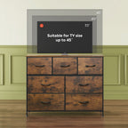 WLIVE 7 Drawer Dresser TV Stand with Metal Frame
