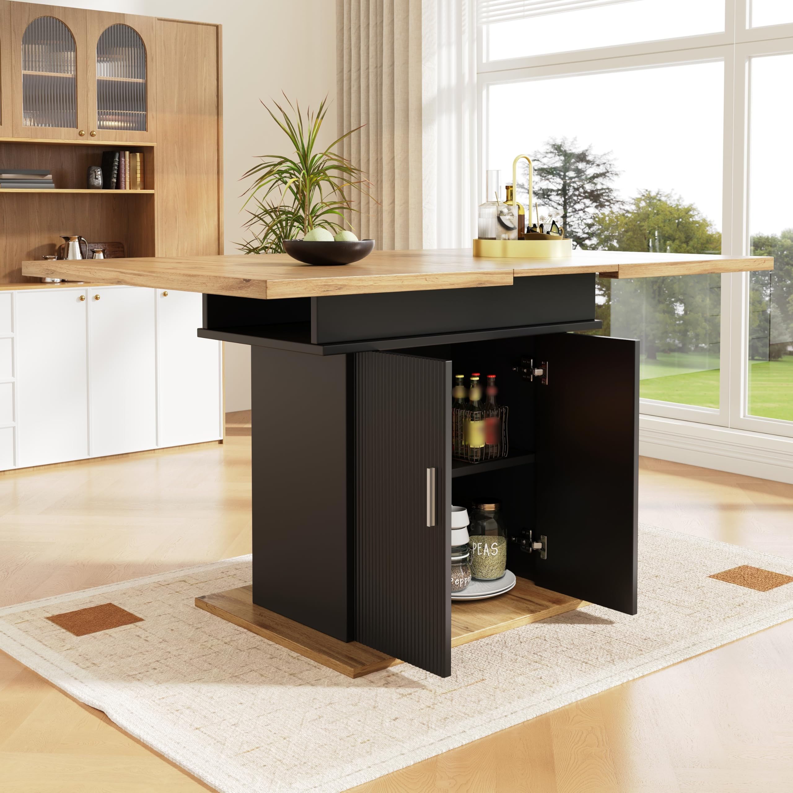 AilZylphera Extendable Dining Table with Storage