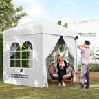 Outsunny Waterproof Pop-Up Folding Gazebo with 4 Side Walls