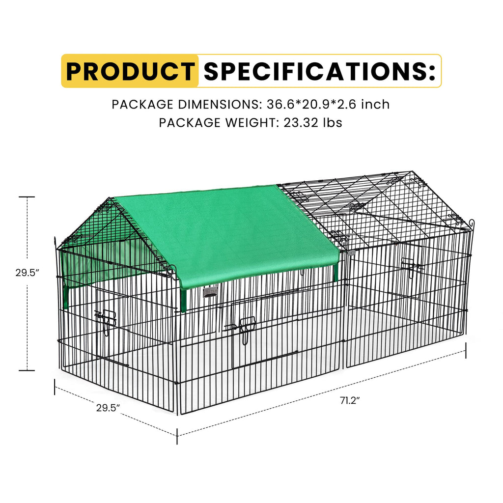 DEStar Foldable Outdoor Metal Coop Cage for Small Pets