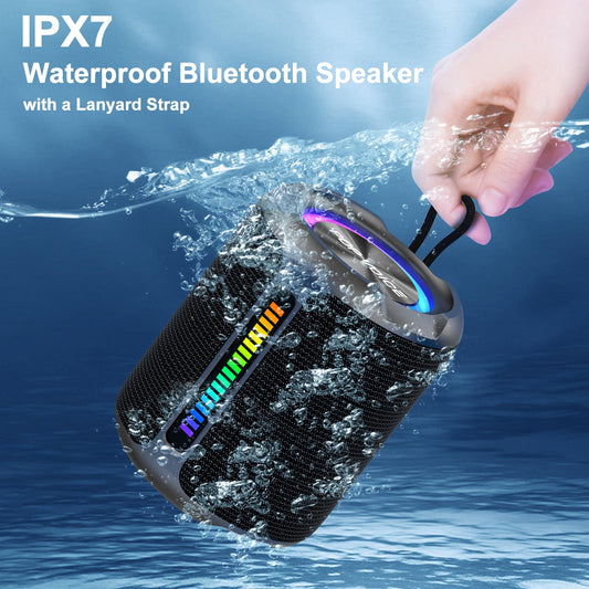 Portable Bluetooth Speaker with 40W Output, IPX7 Waterproof Rating, RGB Lighting, and Up to 24 Hours of Playtime