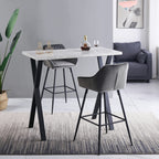 ZOONFA Velvet Kitchen Counter High Bar Stools Set of 2 with Armrest & Backrest