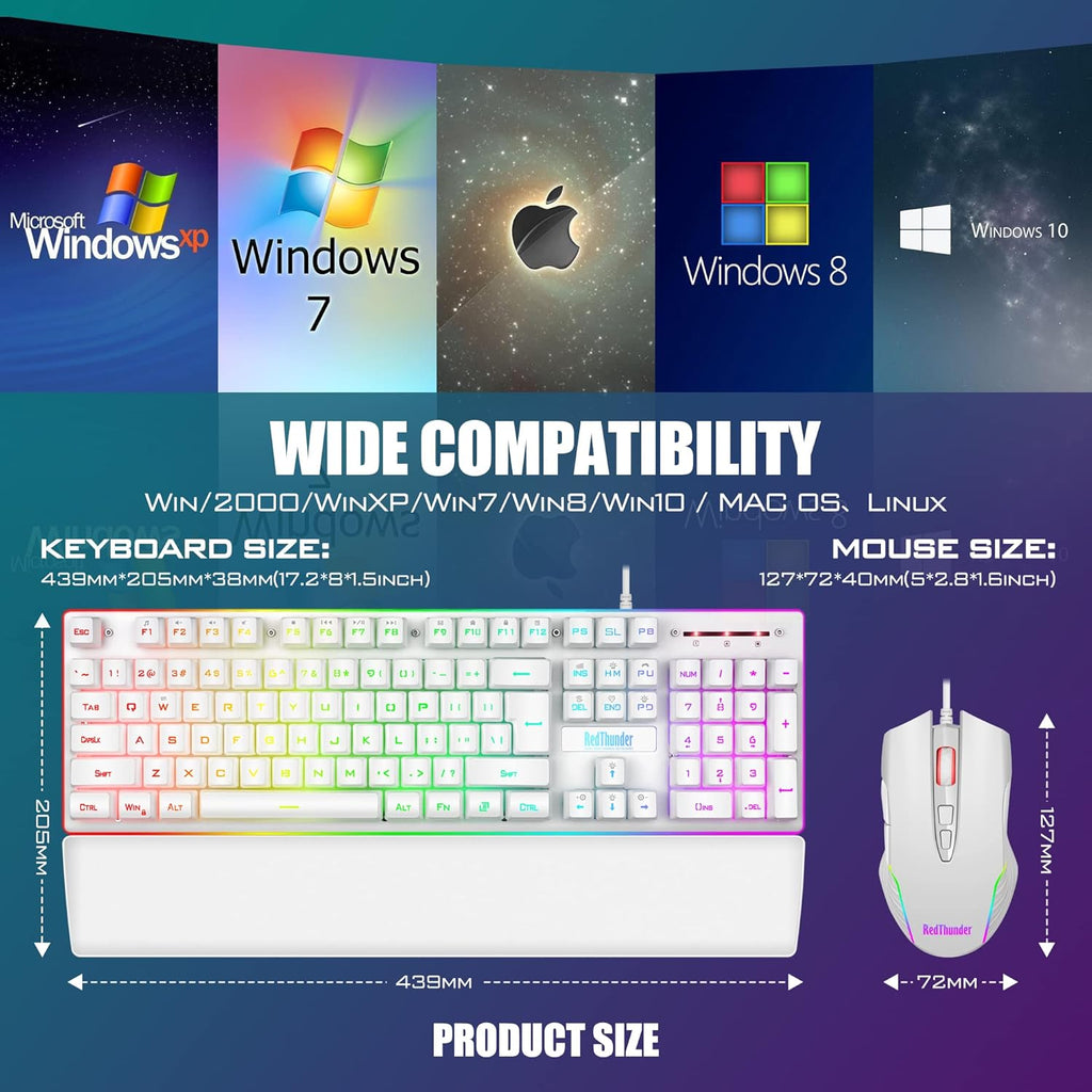 RedThunder K10 Wired Gaming Keyboard and Mouse Combo